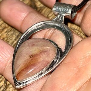 Pale Pink Rhodochrosite Pendant 2”